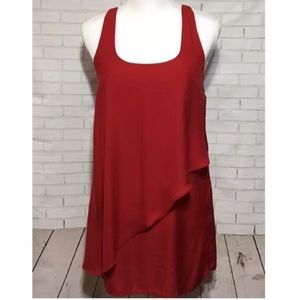 Silence and Noise Red Layered Tank Mini Dress Sz S